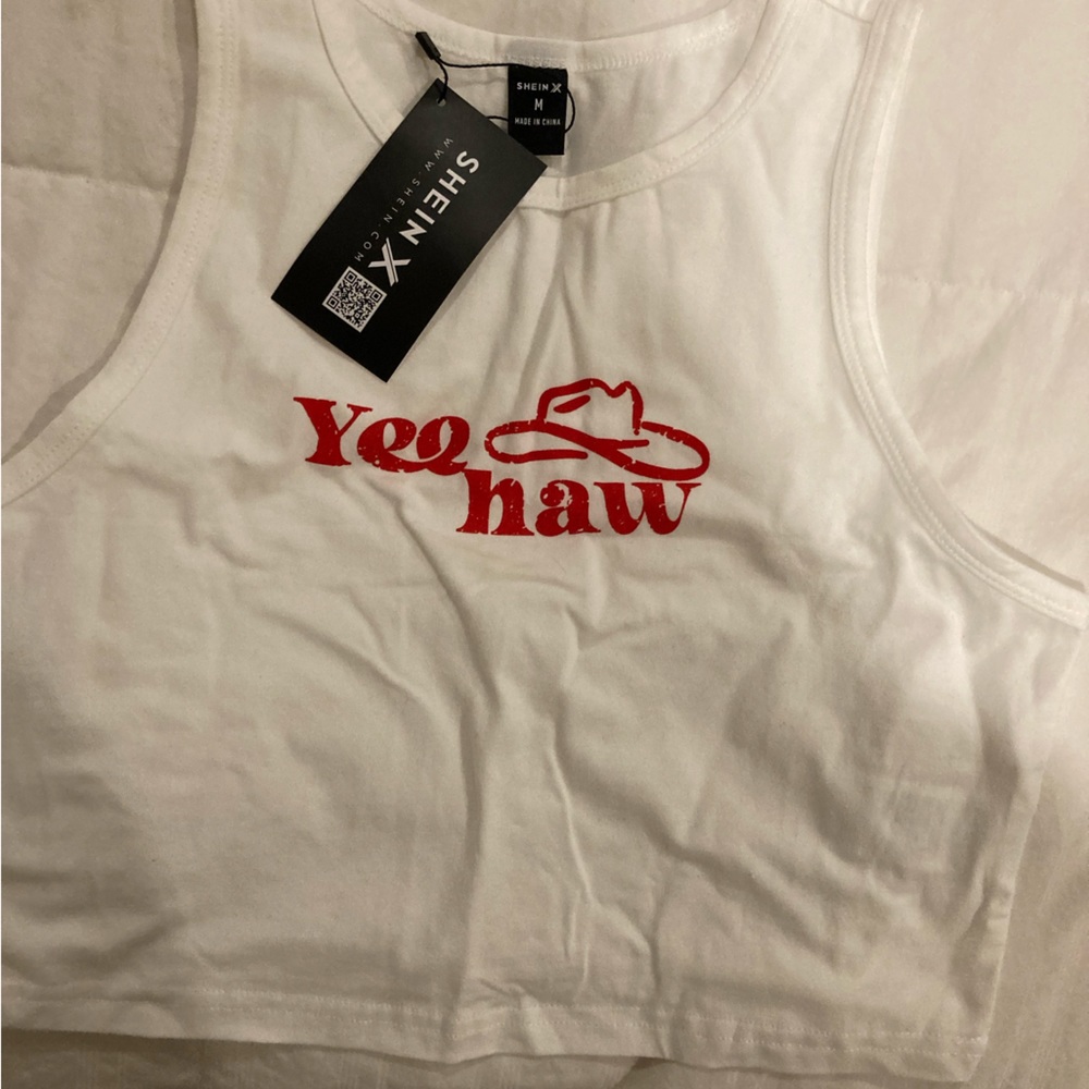 Yee haw white crop top